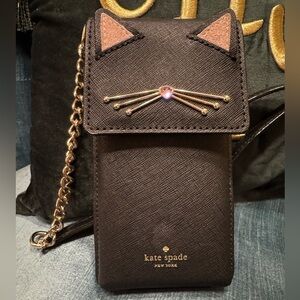 Kate Spade Black Cat Phone Crossbody